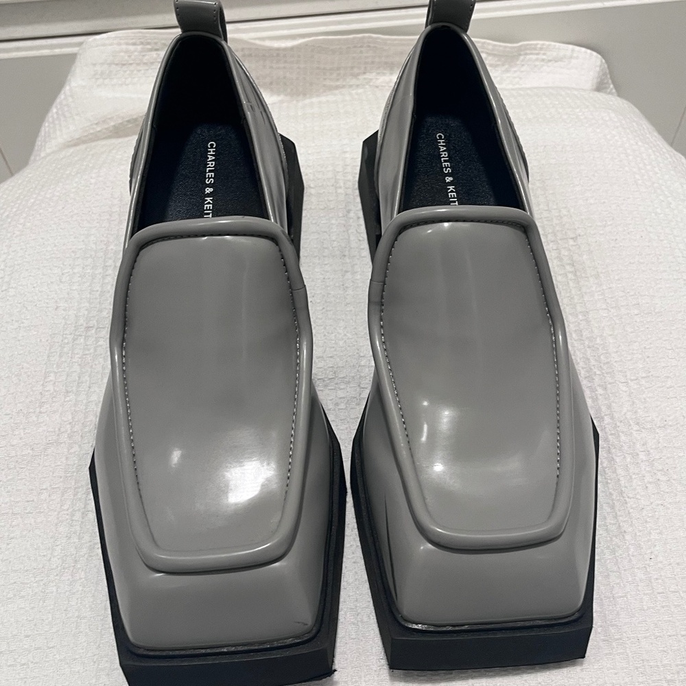 Charles and Keith blocky patent loafers